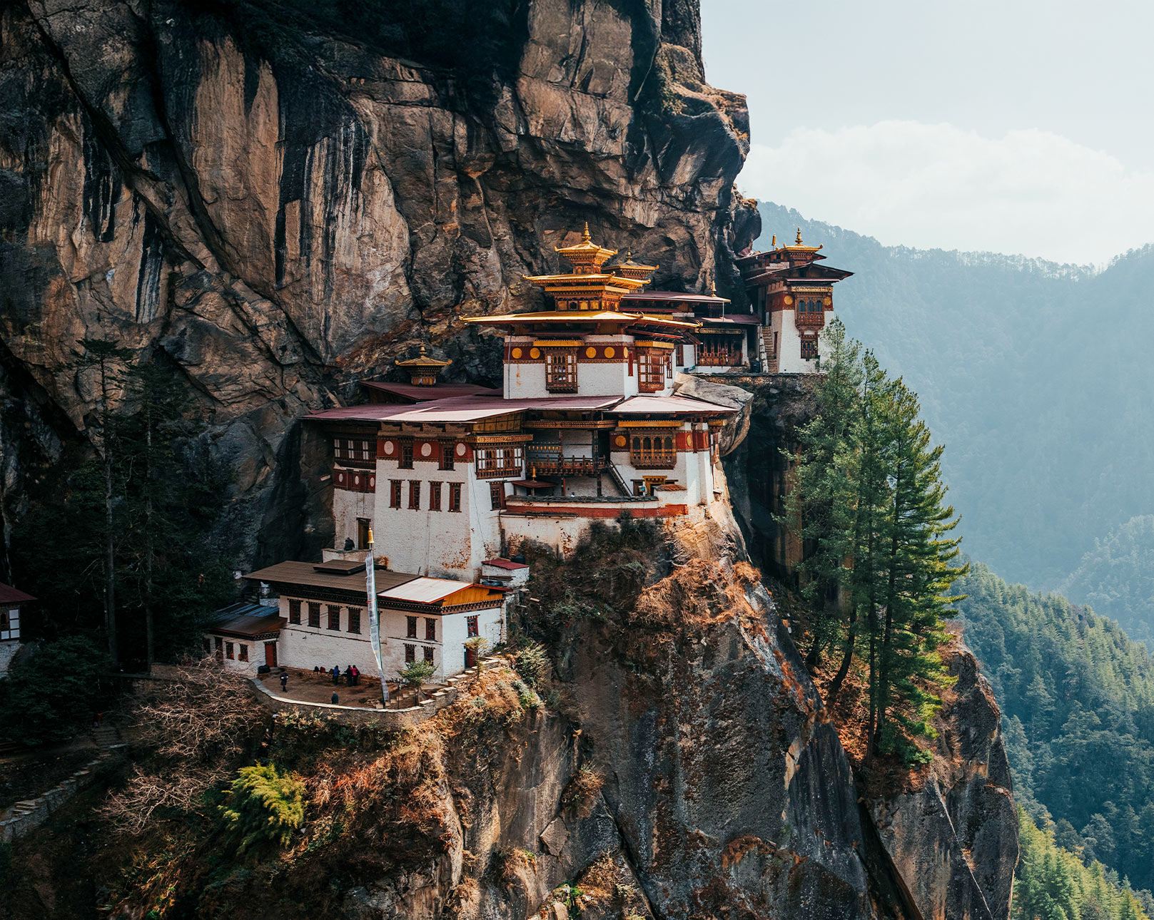 Tiger's Nest Monastery perched on a dramatic cliff in Paro, Bhutan.