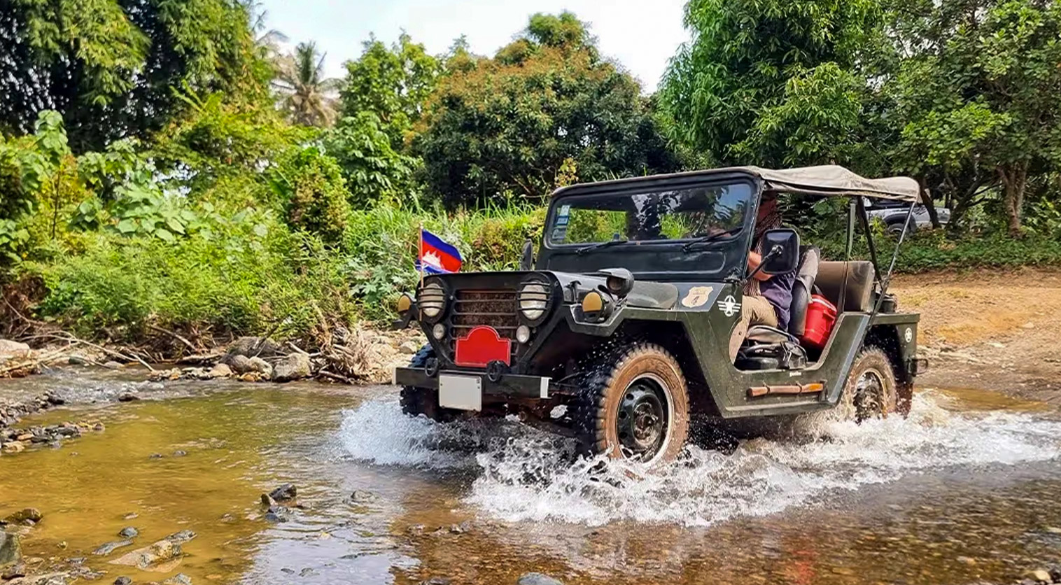 Cross rivers in legendary vintage jeeps