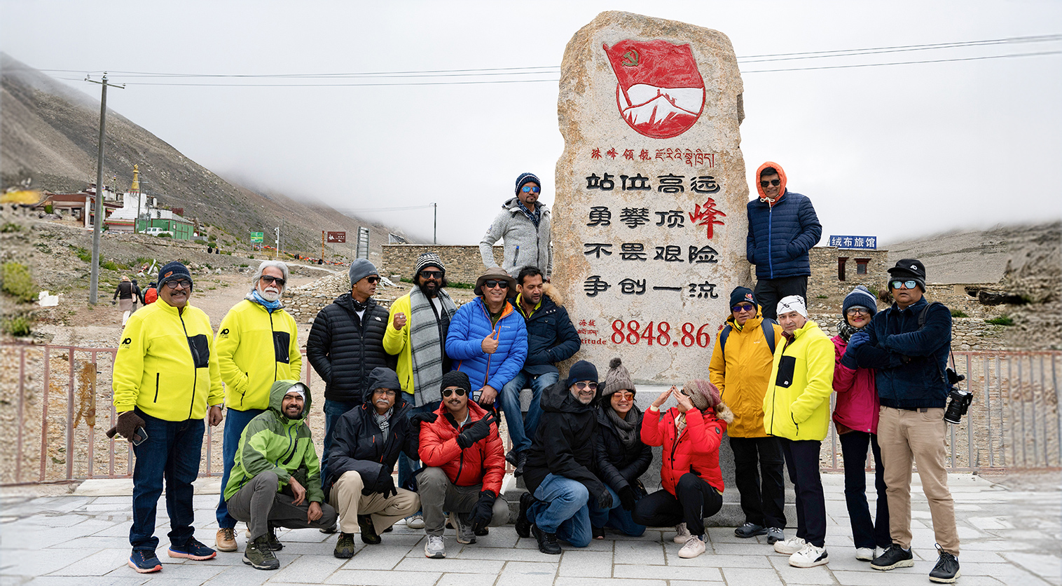 AO Travel group at Everest Base Camp.