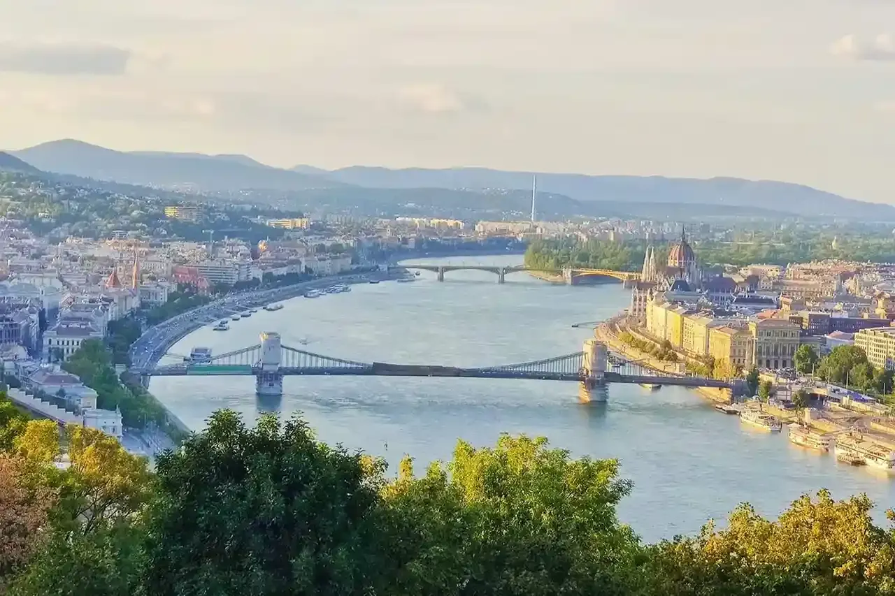 Budapest skyline overlooking the Danube River, Hungary.