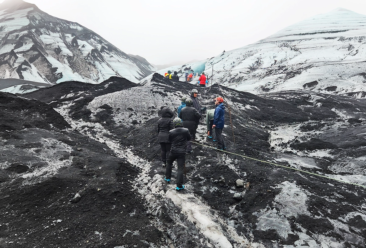 Glacier hiking adventure in Iceland.