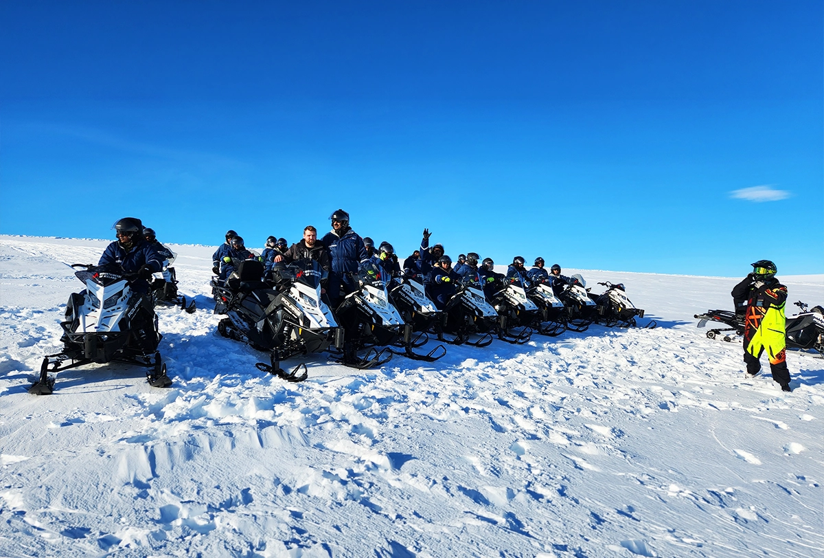 Snowmobile adventure on Iceland's glaciers.