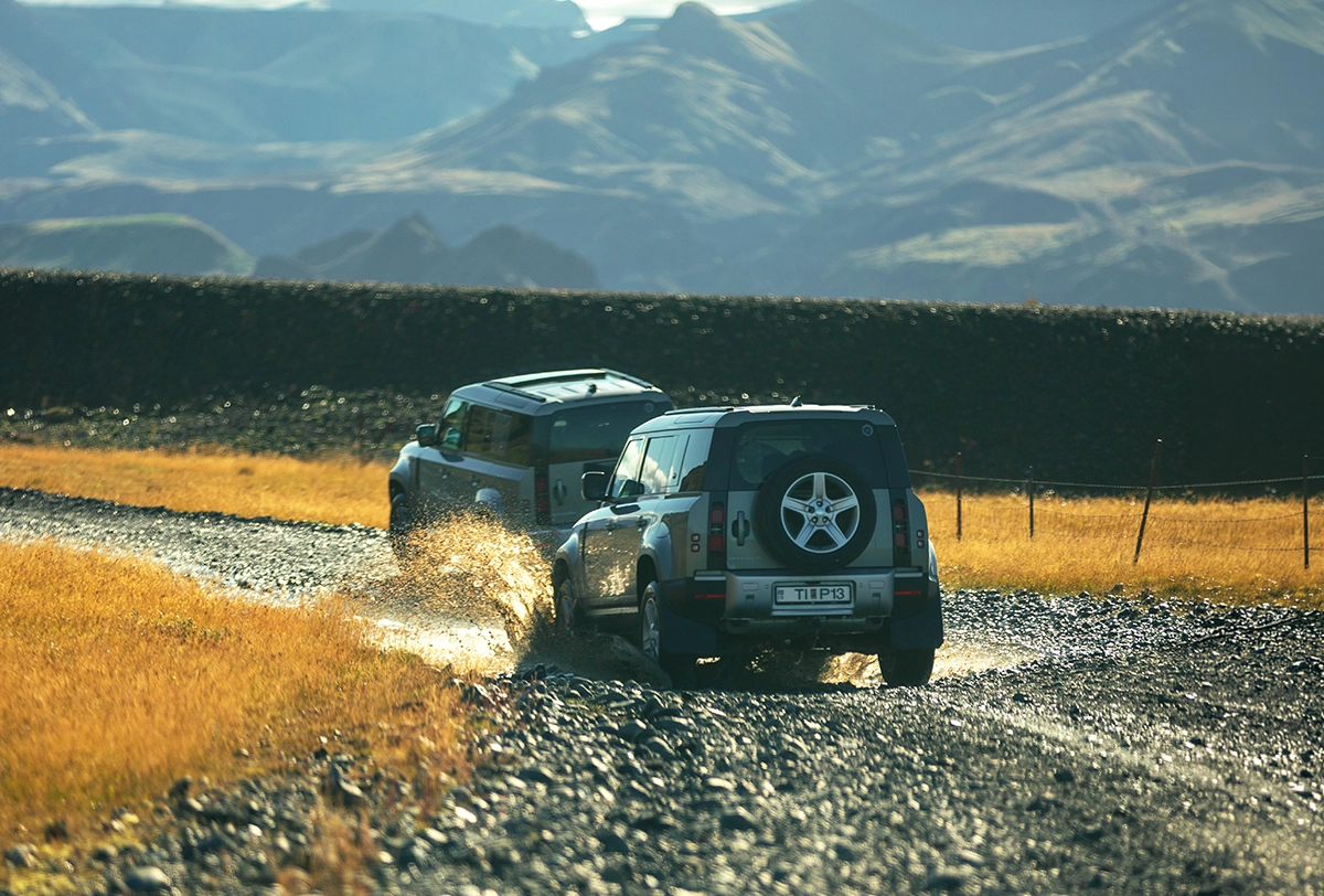 4x4 SUVs exploring Iceland's rugged roads.