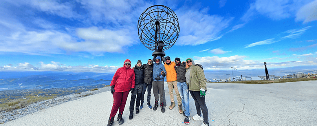 Driving towards the iconic Nordkapp